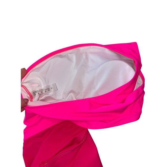 New One-Shoulder Cutout Hot Pink Swimsuit Medium - Picture 6 of 6